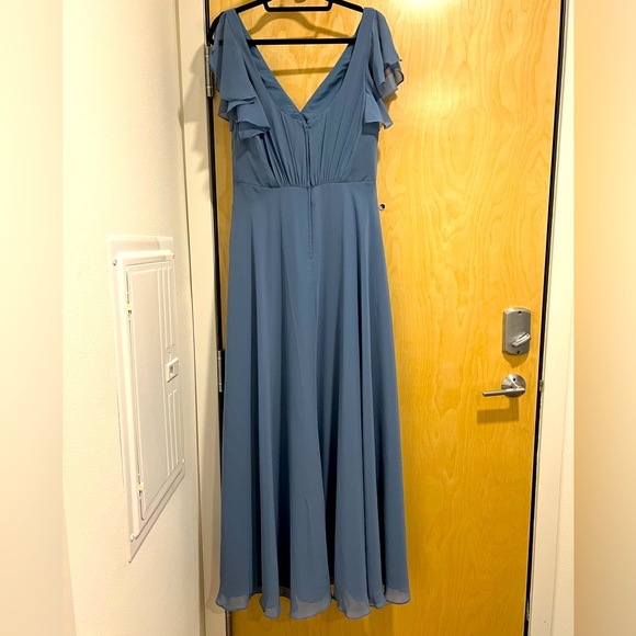 Celebrate Bridesmaid Dress w/ Flutter Sleeve Full Skirt - Picture 5 of 10